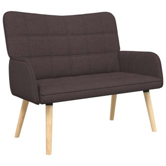 vidaXL Sof&aacute; De 2 Plazas Marr&oacute;n Oscuro 115 X 61 X 87 Cm Tela Vidaxl