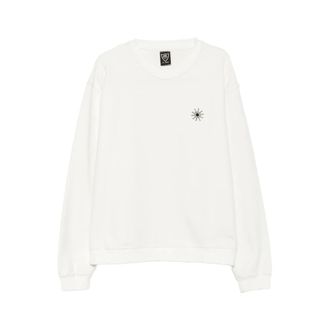 HTC Sweatshirts, male, White, Size: XL Sun Stud-embellished Sweatshirt