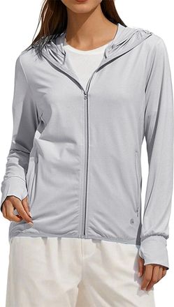 Generic HUIFUAO Women UPF 50 Sun Protective Jacket Long Sleeve Uv Shirts Summer Ice Silk Cooling Breathable Lightweight Zip Up Hoodie with Pockets Removable B