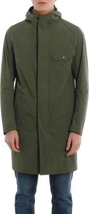 Herno Long Nylon Parka Coat - Green