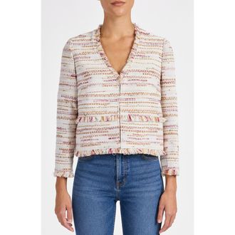 Santorelli Reggie Cropped Jacket in Modern Tweed in Chai at Nordstrom, Size 4