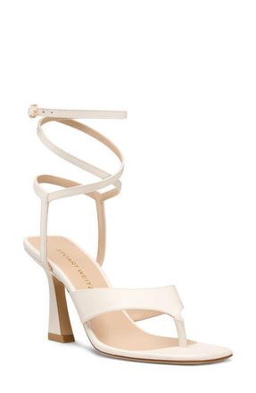 Stuart Weitzman Vinnie 85 Wrap Sandal in Cream at Nordstrom, Size 10