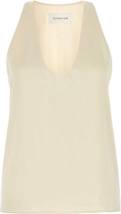ARMARIUM Cream Stretch Satin Bianca Top
