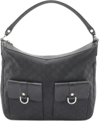 Gucci Pre-owned Shoulder Bags, female, Black, Size: ONE SIZE Pre-owned GG Nylon Shoulder Bag