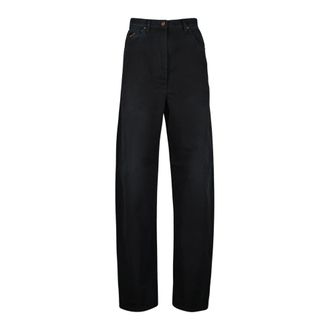 Prada Jeans, Dames, Zwart, W28, Denim, Zwarte denim wijde pijp jeans