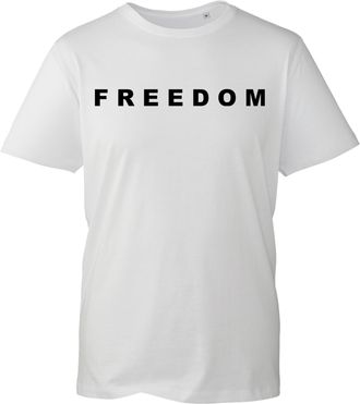 Generic Freedom Message T-Shirt, Political Activist Charlie Tribute Kirk Inspired Graphic Tee, Free Speech Support Top, Unisex Gift Shirt (White, M)