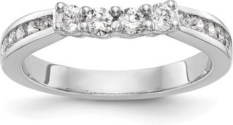 Diamond2Deal 14k White Gold Lab Grown Diamond Wedding Band Ring 0.57Ct Clarity- VS Color- G-H