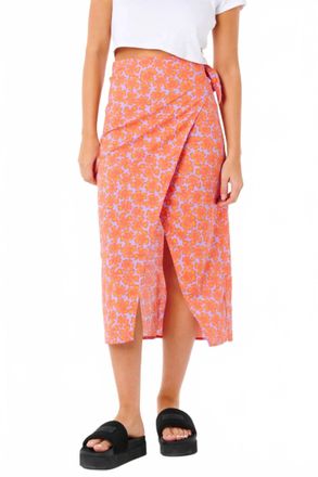 Rip Curl Neon Isles Wrap Midi Skirt In Pink