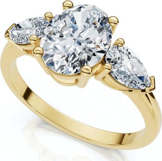 Pompeii3 1 1/2Ct Oval Michelle Diamond Engagement Ring 14k Gold or Platinum Lab Grown