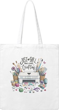 Generic Funny Crafting Canvas Tote Bag For Sewers & Knitters, Sewing Theme Reusable Grocery Bag, Funny Crafting Gift For Women, Large Capacity Canvas Shoulder