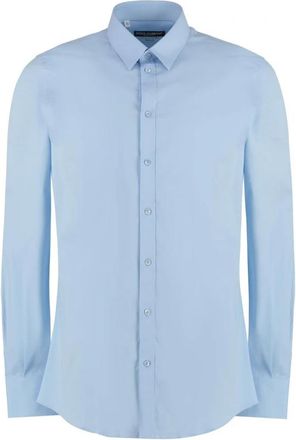 Dolce & Gabbana Gold Label Overhemd - Heren - Zakelijke Overhemden - Blauw - XL - Overhemden
