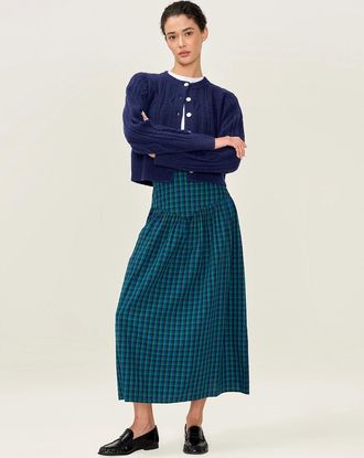 Omnes Womens Ferris Skirt in Blue and Green - Navy - Size: 18