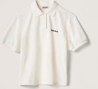 Miu Miu Cotton piqu&eacute; polo shirt