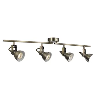 Searchlight Plafoniera Lineare Contemporanea Focus Spotlight Acciaio Adjustable 4 Luci Gu10