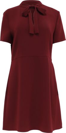 Theory Tie-Neck Mini Dress in Burgundy Triacetate