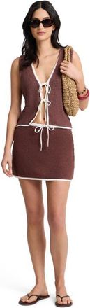 Onia Linen Knit Mini Skirt in Brown/white at Nordstrom, Size X-Small