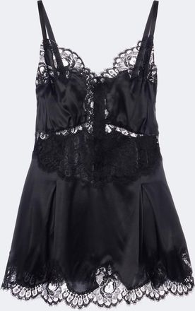 Dolce & Gabbana Lace-trimmed silk and cotton-blend camisole