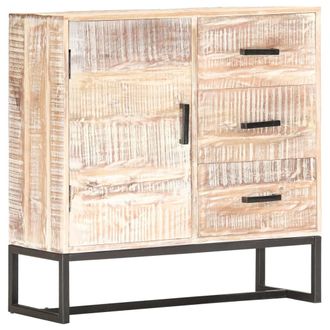 vidaXL Aparador De Madera Maciza De Acacia Blanco 73x30x75 Cm Vidaxl