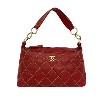 Chanel Pre-owned Coco Mark Wild Stitch Lambskin Handbag - Dames - Pre-owned - Rood - Maat: ONE Size Leer