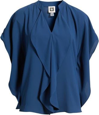 Anne Klein Flutter Dolman Top in Blue Carbon at Nordstrom, Size Xx-Small