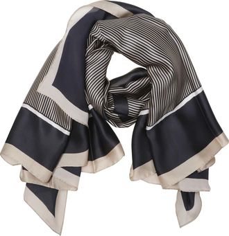 Saint Laurent Accessoires, Heren, Veelkleurig, ONE Size, Cassandre gestreepte zijden stola