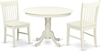 East West Furniture Dining Room Set Linen White, HLNO3-LWH-W