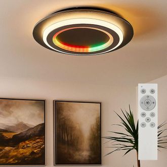 Globo Lighting Plafoniera effetto arcobaleno plafoniera dimmer sala da pranzo lampada LED cambio colore, con telecomando, 1x LED 18W 650Lm 3000-6500 Kelvin, D 34 cm