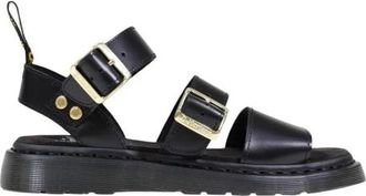 Dr. Martens Leren Sandalen met Open Teen en Gesp - Dames - Sandalen - Zwart - 40 EU - Leer - Schoenen