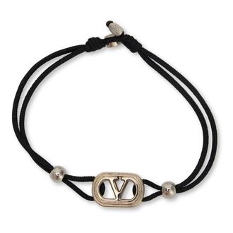 Valentino Garavani Accessoires, Heren, Zwart, ONE Size, Polyester, Vlogo Cord Bracelet