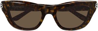 Balenciaga Bb 0430S Cat-eye Zonnebril - Dames - Zonnebrillen - Bruin - 54 MM - Nylon - Accessoires
