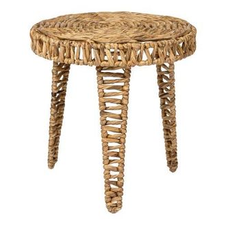 Jonathan Y Designs Amara 17 Coastal Bohemian Handwoven Water Hyacinth Round Tripod End Table in Natural at Nordstrom