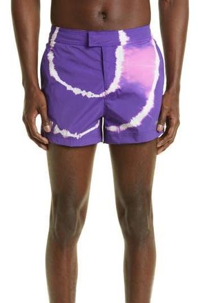 Off-white Sunrise Tie Dye Swim Trunks in Purple Lime at Nordstrom Rack, Size Large