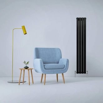 MonsterShop Designer Flat Panel Radiators Matt Black 1600mm x 280mm