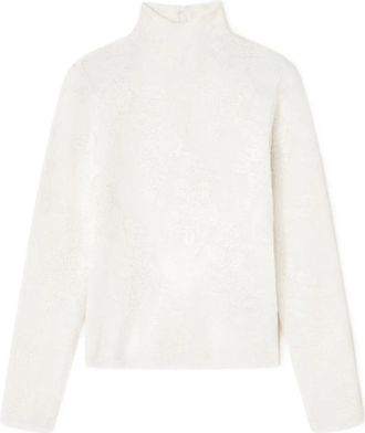 Ganni Top con effetto jacquard - Bianco