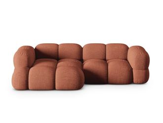 Cosmopolitan Design Sof&aacute; esquinero izquierdo 3 plazas tejido estructural coral