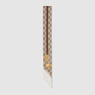 Gucci Printed Silk Twill Ribbon, Bordeaux