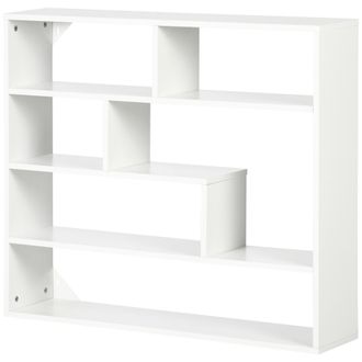 HOMCOM Homcom - Libreria Moderna A Parete A 4 Livelli In Legno, 94x19.5x80cm, Bianco