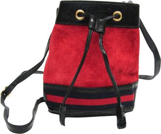 Gucci Ophidia Red Suede Shoulder Bag (Pre-Owned)