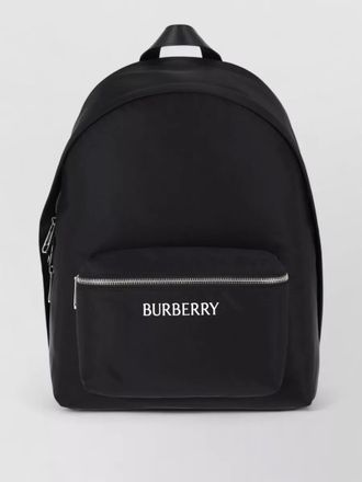 Burberry backpack adjustable straps front zip pocket handle