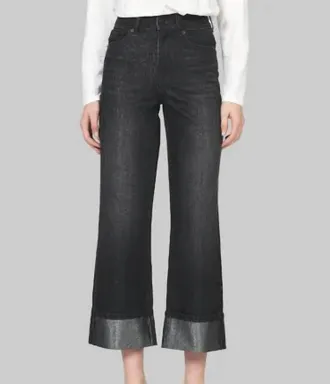Dear John Denim Holly Metallic Straight Leg Jean In Black Shimmer