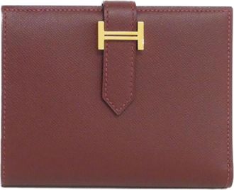 Herm&egrave;s Rouge H Wallet (Bi-Fold) (Pre-Owned)