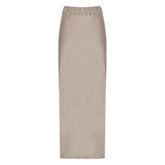 D.exterior Midi-rok met elastische tailleband - Dames - Rokken - Beige - Maat: M