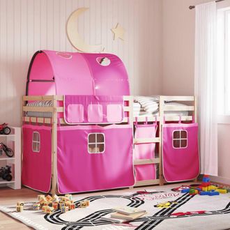 Berkfield Home Bunk Bed without Mattress Pink 90x190 cm Single Solid Wood Pine