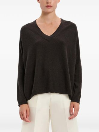 arch4 V-neck sweater - women - Fabric - M - Brown
