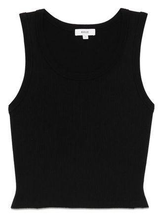 A Gold E ribbed tank top - Black