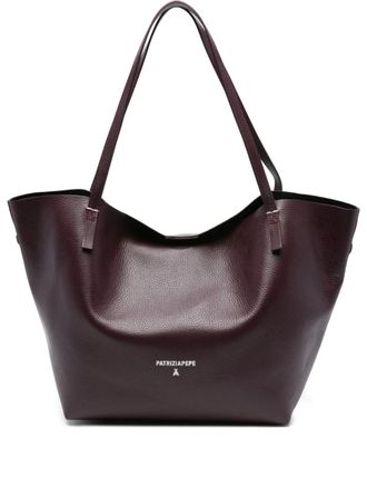 Patrizia Pepe leather tote bag - women - Calf Leather/Polyester - One Size - Purple