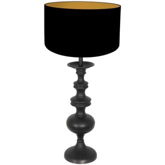 Anne Lighting Anne Lighting - L&aacute;mpara De Mesa - Lyons - Negro - Madera Lino - &Oslash;
