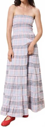 FRNCH Grand Ave Smock Maxi Dress In Blue Multi