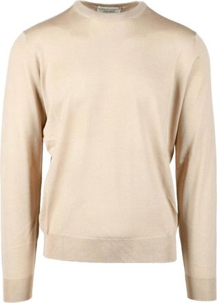 FILIPPO DE LAURENTIIS Maglia - Heren - Ronde hals truien - Beige - 2XL - Wol - Truien & Vesten