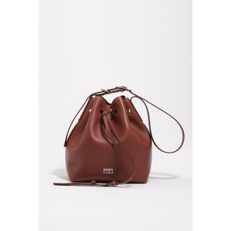 Bimba & Lola Large leather Carlino bucket bag in Nut at Nordstrom